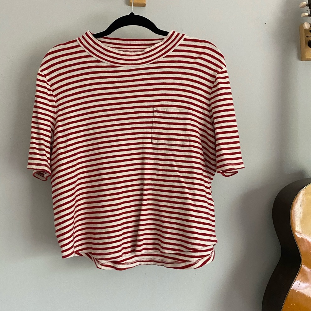 Madewell French Mock-neck Pocket Tee